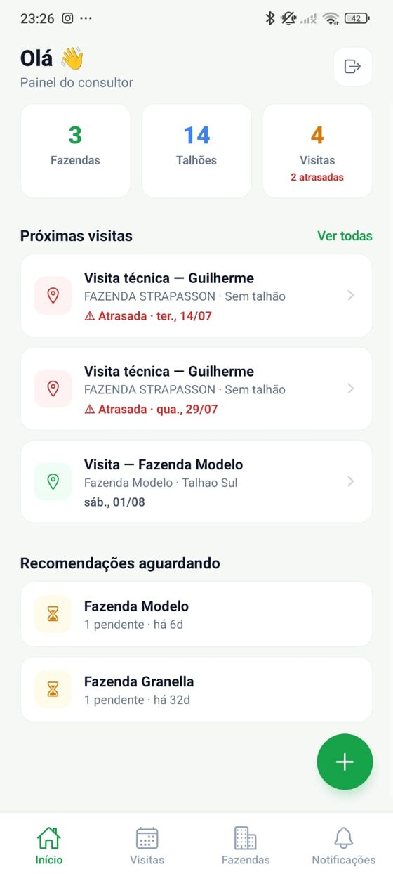 App Campo — painel do consultor